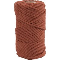 Macramé cord, L: 55 m, Dia. 4 mm, burnt orange, 330 g/ 1 roll