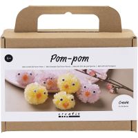 Mini Craft Kit Pompom, Chicks, assorted colours, 1 pack