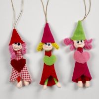 Pixies made from Silk Clay and Pipe Cleaners with Felt Dresses