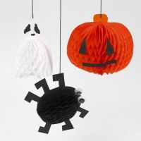 Hanging Decorations for Halloween with Honeycomb Paper
