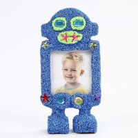 A Robot Photo Frame covered with Foam Clay