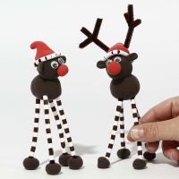 Silk Clay Reindeer with long Legs made from Pipe Cleaners and Nabbi Fuse Beads