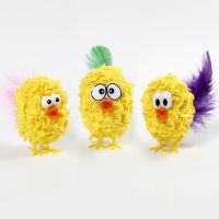 Polystyrene Chicks with yellow Fabric