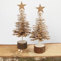 Christmas Trees from punched-out Faux Leather Paper Shapes