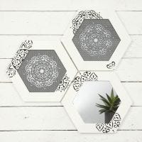 Wooden Frames decorated with  Ethnic Patterns using a  Stencil