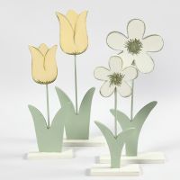 Wooden Flowers painted with Craft Paint