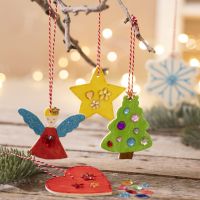 Wooden Christmas hanging Decorations with Rhinestones
