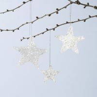 Shiny star hanging decorations made from Sticky Base and glitter