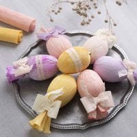 Eggs covered with crepe paper