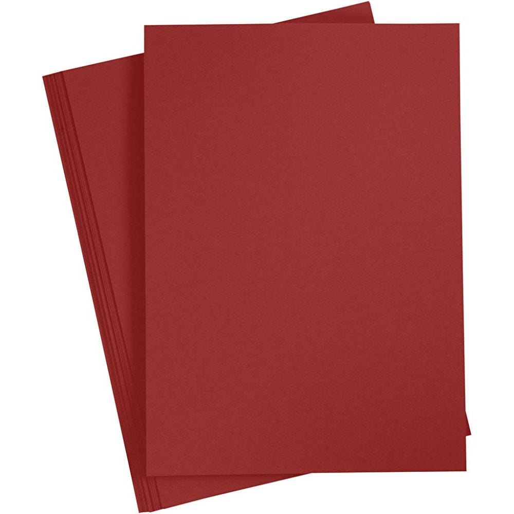 Card, A4, 210x297 mm, 180 g, dark red, 20 sheet/ 1 pack