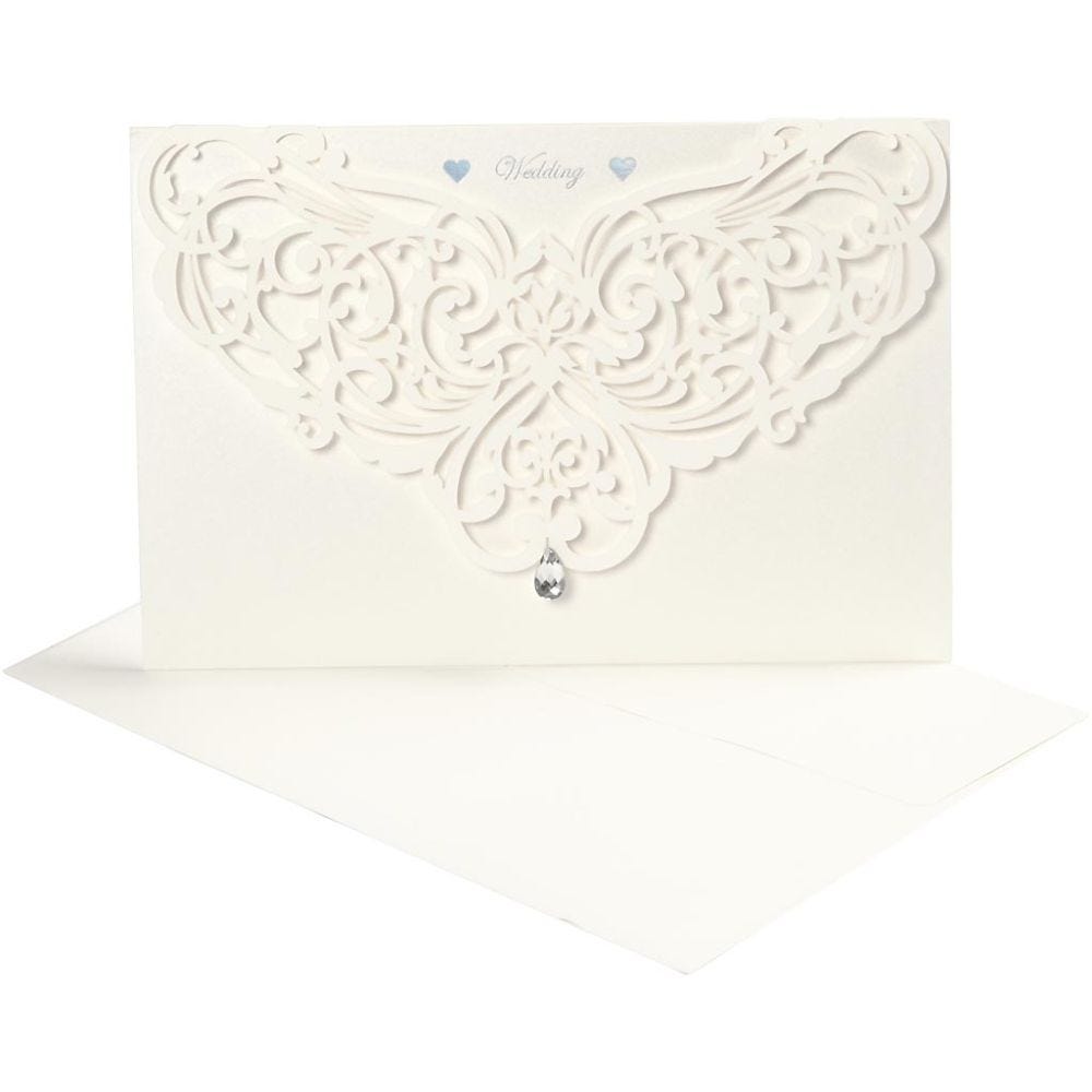 Card & Envelope, card size 12x17,7 cm, envelope size 18,x12,5 cm, 230 g, off-white, 5 set/ 1 pack
