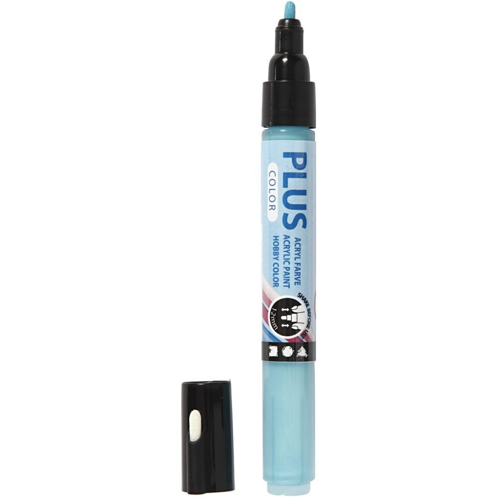 Plus Color Marker, L: 14,5 cm, line 1-2 mm, turquoise, 1 pc, 5,5 ml