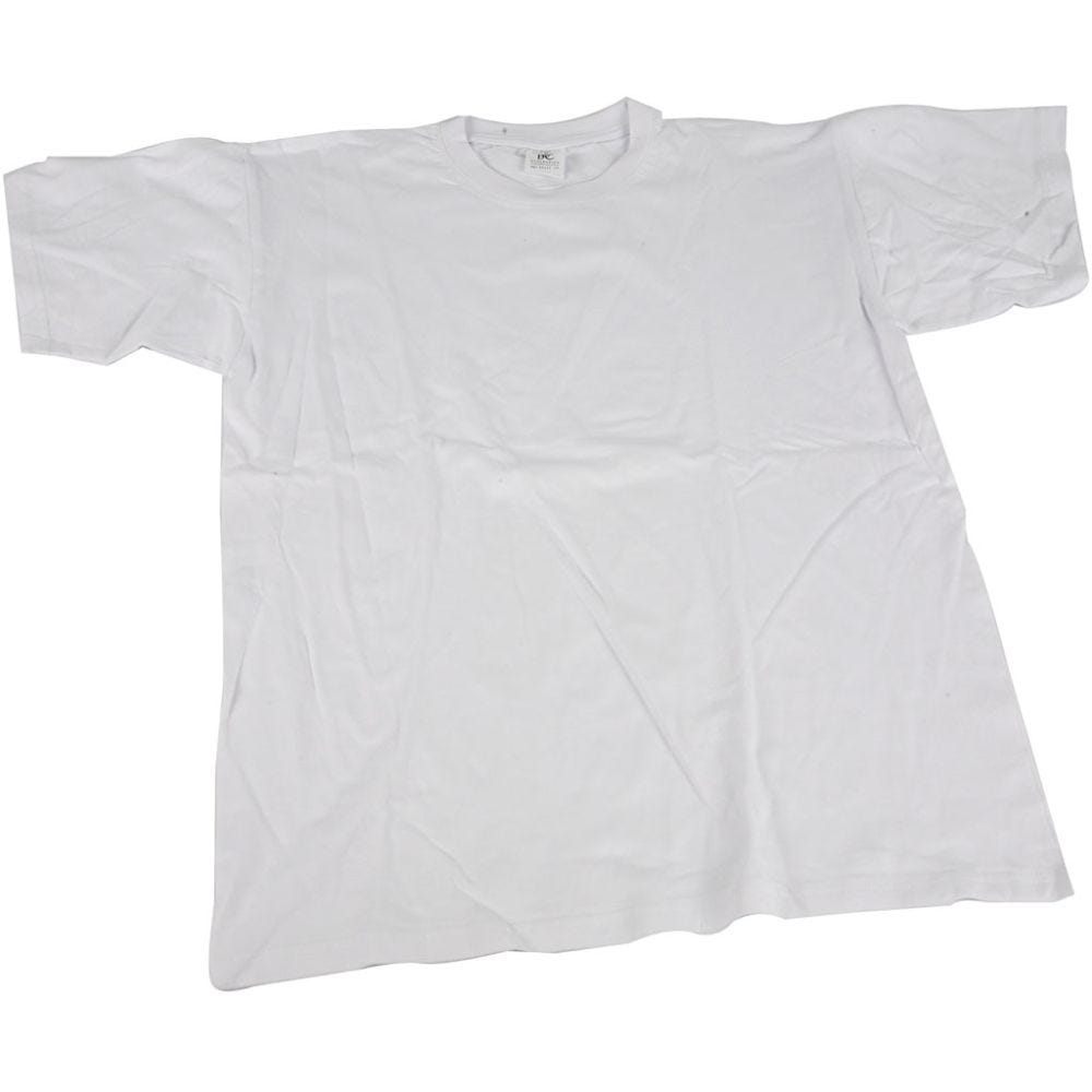 T-shirts, W: 44 cm, size 12-14 years, round neck, white, 1 pc