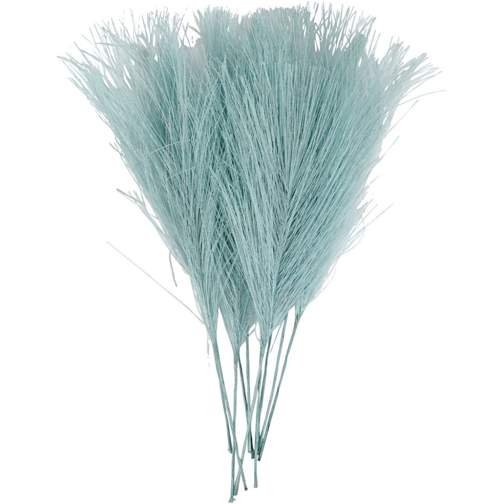 Artificial feathers, L: 15 cm, W: 8 cm, turquoise, 10 pc/ 1 pack