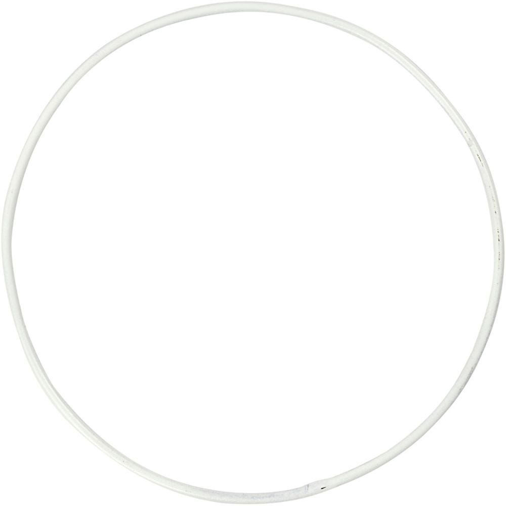 Metal Wire Ring, D 10 cm, thickness 2 mm, white, 10 pc/ 1 pack