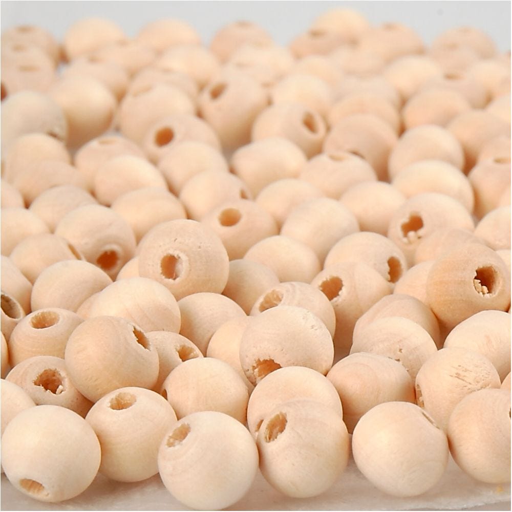 Wooden Bead, D 8 mm, hole size 2 mm, 100 pc/ 1 pack