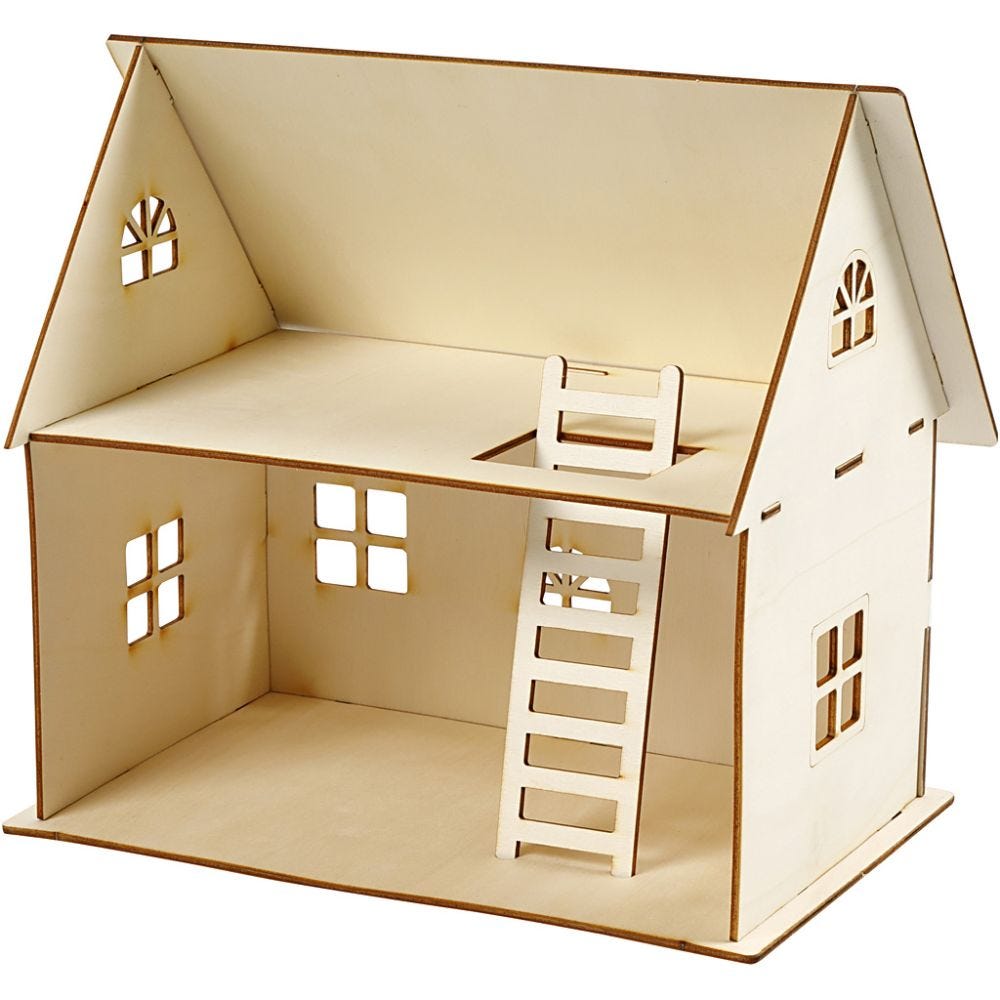 Doll house construction, H: 25 cm, size 18x27 cm, 1 pc