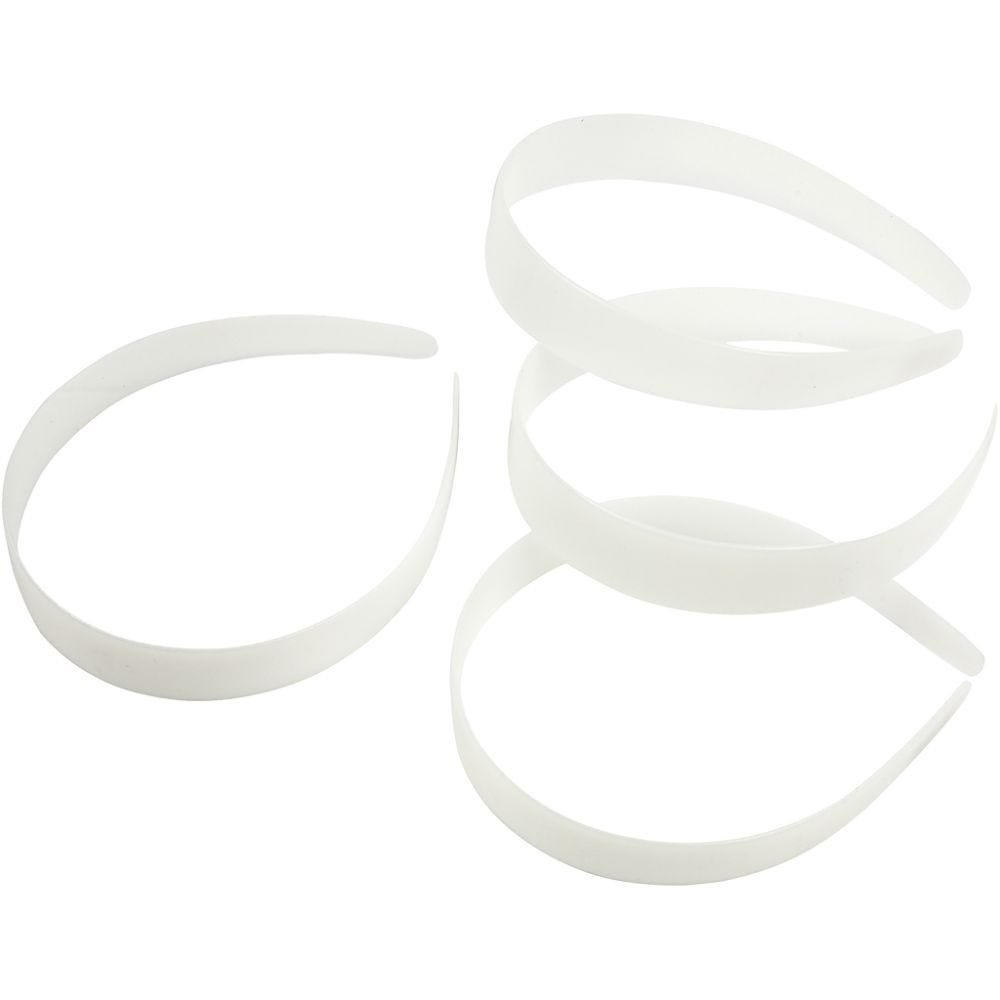 Hair Band, W: 25 mm, white, 5 pc/ 1 pack