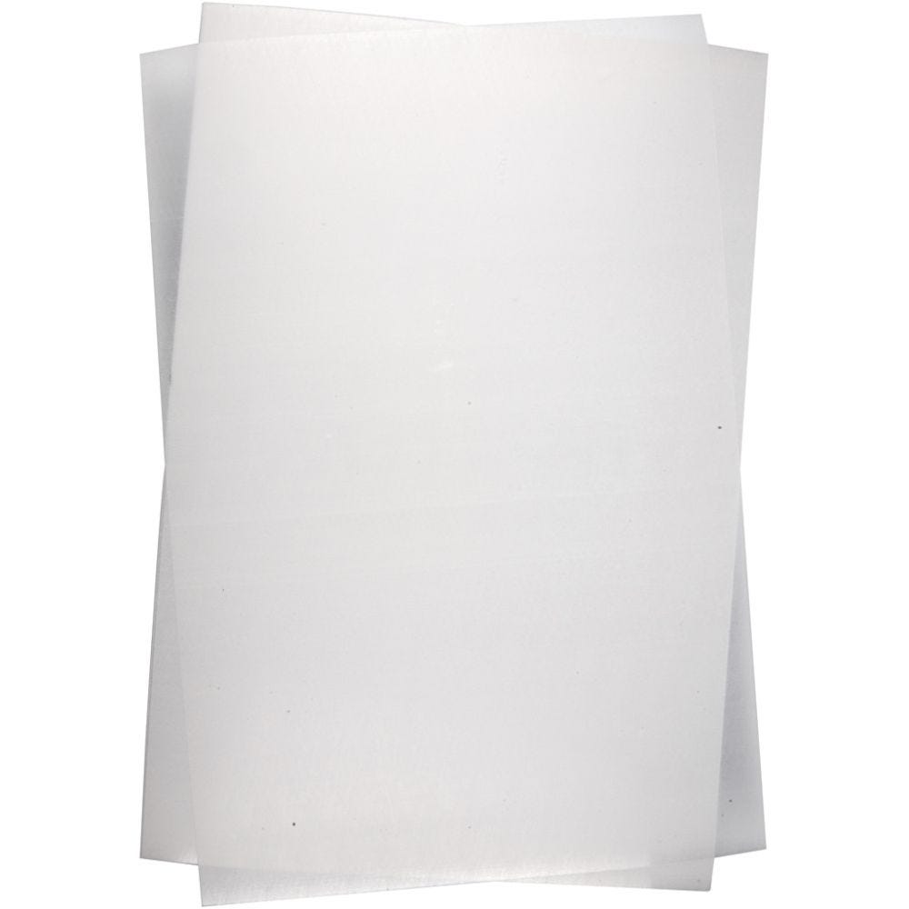 Shrink Plastic Sheets, 20x30 cm, thickness 0,3 mm, matt transparent, 100 sheet/ 1 pack