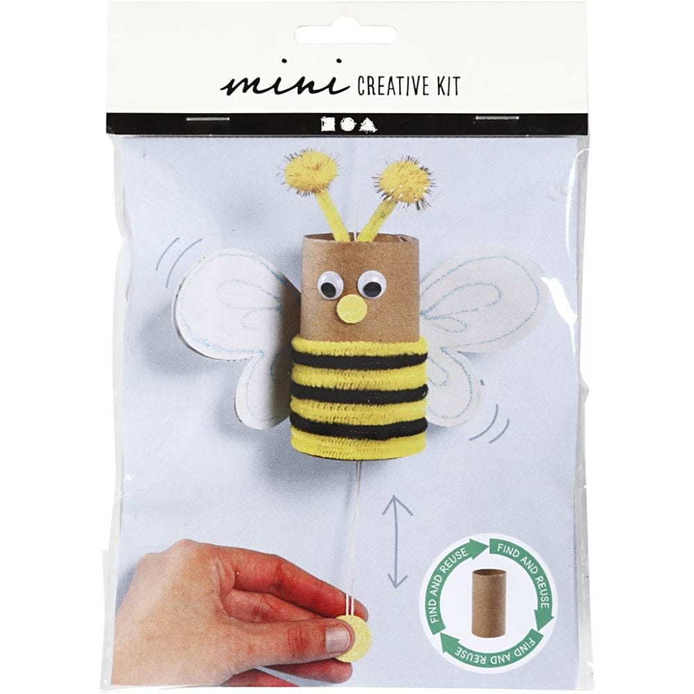Mini Craft Kit, Toilet roll bouncing bee, 1 set