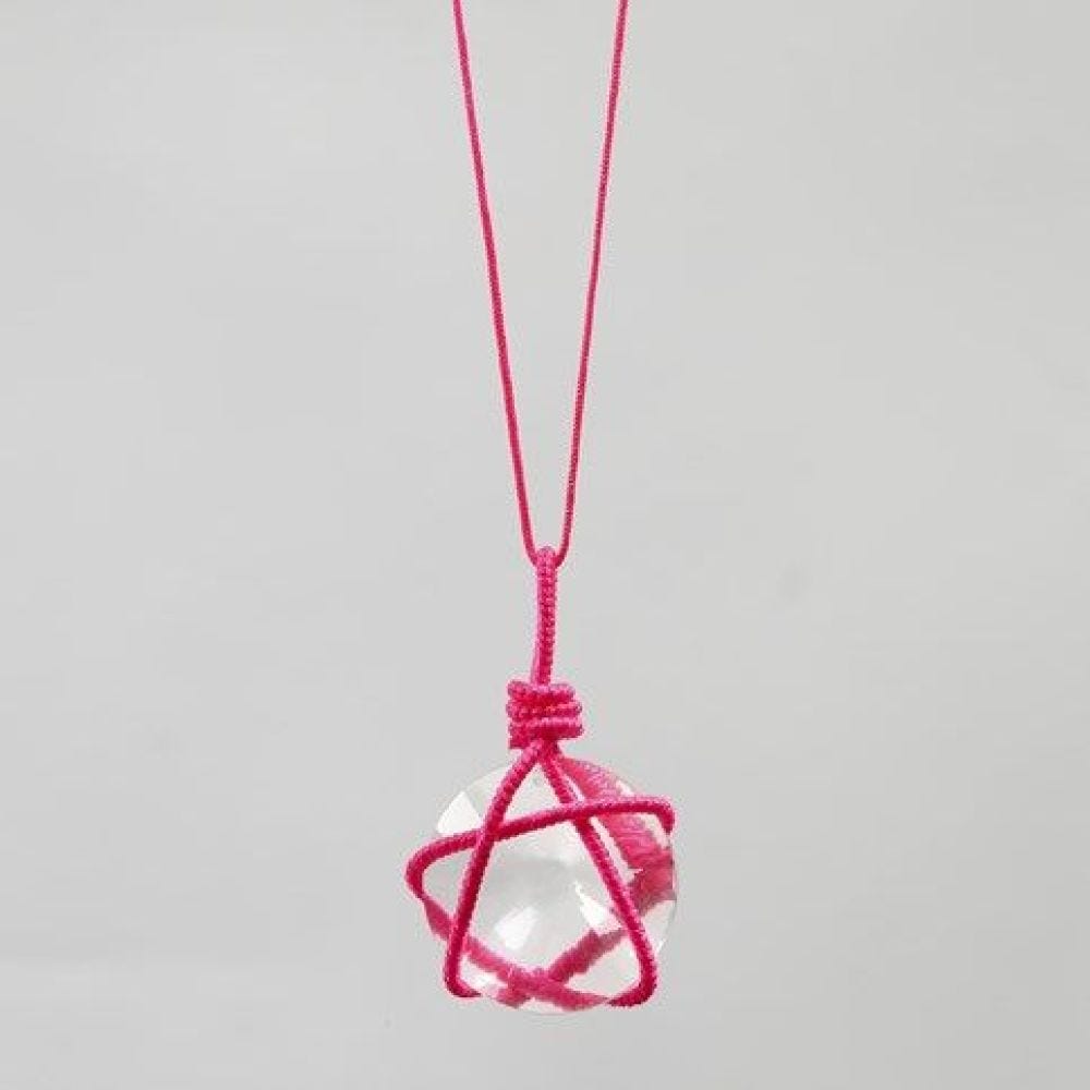 Necklace with a Prism in a Net made from a Nylon-covered Alu Bar