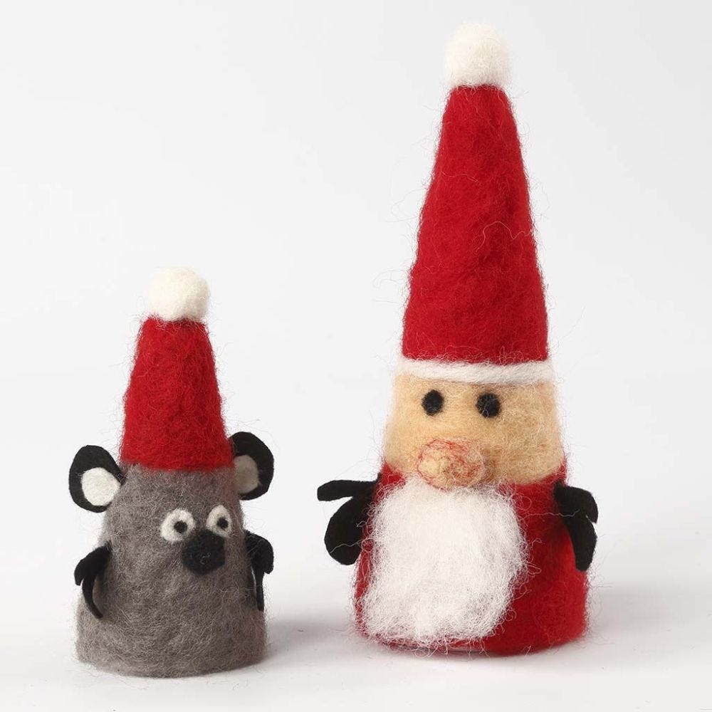 Christmas Figures from Polystyrene Cones with Needle Felting