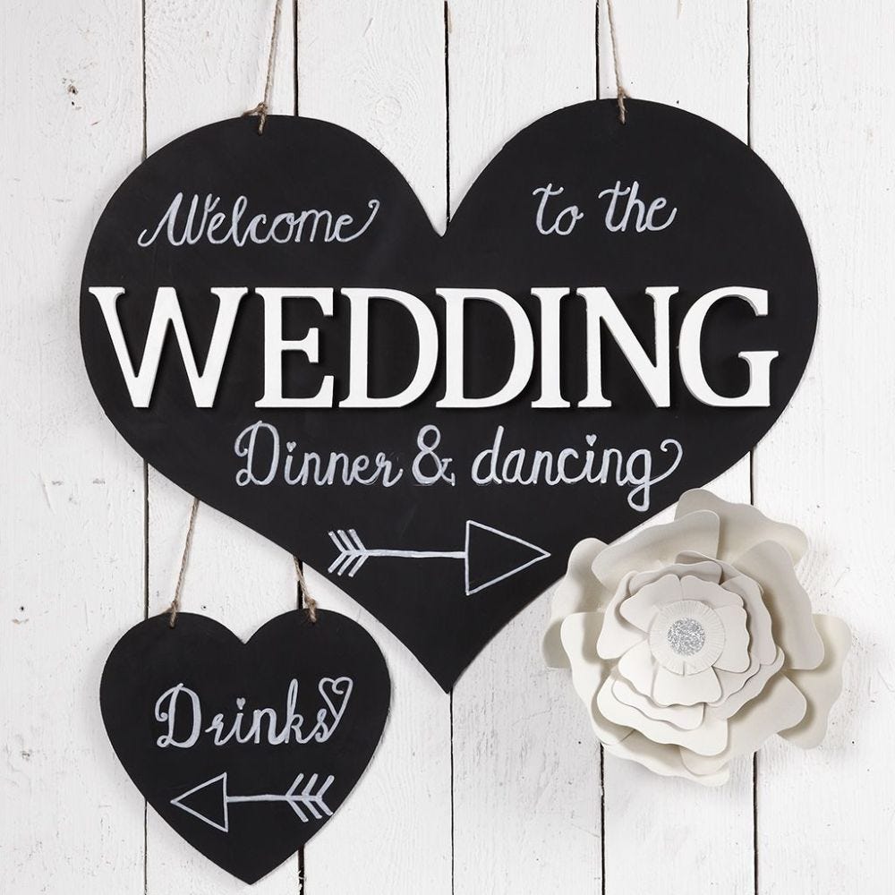 A Welcome Sign with Blackboard Paint for the Party