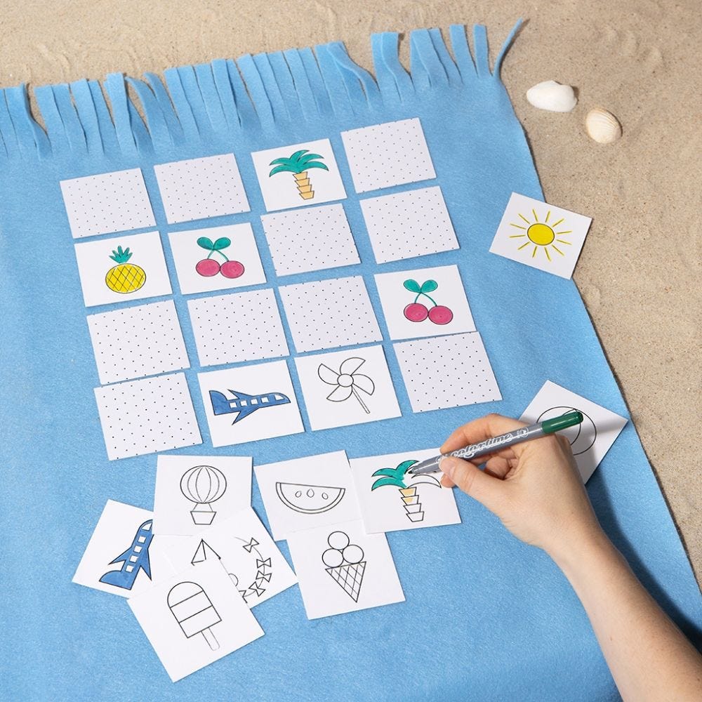A Memory Game decorated with Markers