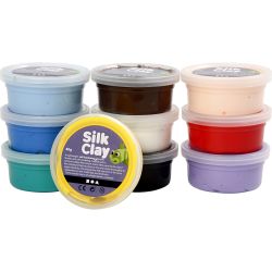 Silk Clay&reg;, Basic 1, assorted colours, 10x40 g/ 1 pack