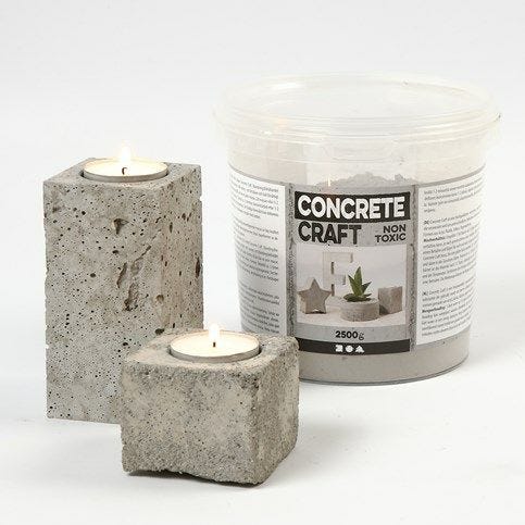 Cement tea shop light holders
